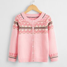 Кардиган с этническим рисунком для девочек Shein