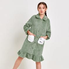с вышивкой Мультяшный принт милый Домашняя одежда для девочек Shein