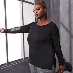 буква Спортивные топы размера плюс Shein