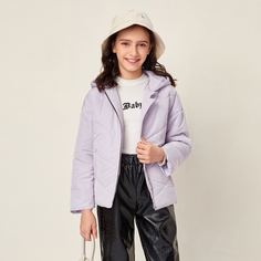 Ватное пальто на молнии для девочек Shein