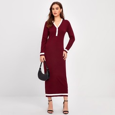 Полосатый Повседневный Платья-свитеры Shein