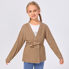 Пальто с поясом для девочек Shein