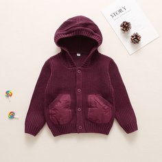 с карманами Одноцветный Повседневный Кардиганы для мальчиков Shein