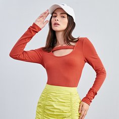трикотажный Одноцветный Повседневный Футболки Shein
