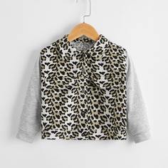 Пуговица графический принт Повседневный Куртки для девочек Shein