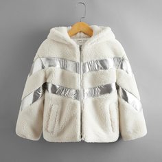 Плюшевая толстовка на молнии для девочек Shein