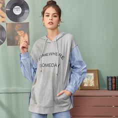 на кулиске Полосатый Повседневный Свитшоты Shein