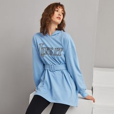 с поясом буква Спортивный Свитшоты Shein