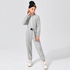 Комбинезон с поясом для девочек Shein