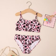 Цветочный милый Купальники для девочек Shein