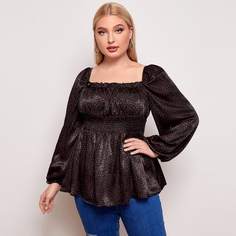 Топ размера плюс в горошек Shein