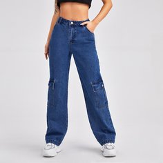 Прямые джинсы с карманом Shein