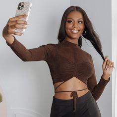 С батом перед Одноцветный Повседневный Женские топы Shein