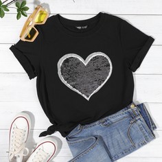 Сердечко Повседневный Футболки Shein