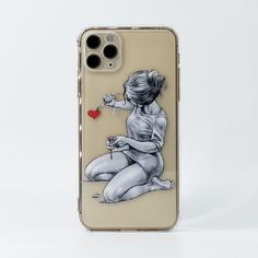 Прозрачный чехол для iPhone с принтом Shein
