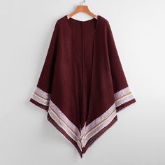 Асимметричный Полосатый Повседневный Кардиганы размер плюс Shein