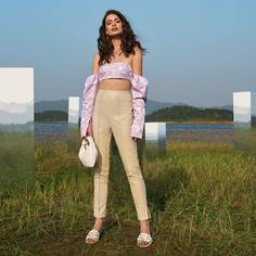 Разрез Со цветочками Сексуальный Женские топы Shein