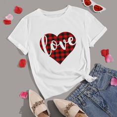 буква Повседневный Футболки Shein