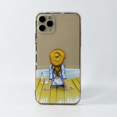 Прозрачный чехол для iPhone с принтом девочки Shein