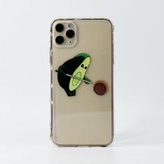Прозрачный чехол для iPhone с узором авокадо Shein