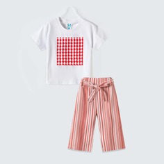 Пояс Полосатый Повседневный Комплекты для девочек Shein