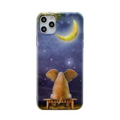 Чехол для iPhone с узором луны и слона Shein