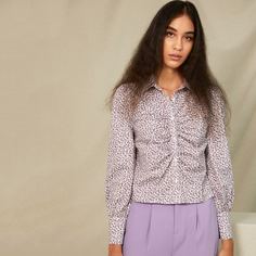со сборками цветочный Бохо Блузы Shein