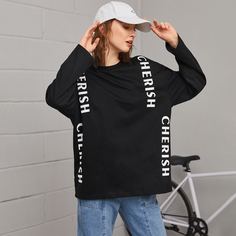 буква Повседневный Свитшоты Shein