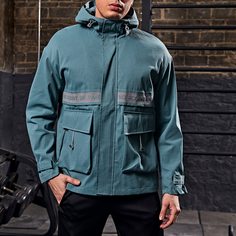 Мужская спортивная куртка с капюшоном и текстовым принтом Shein