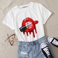 Объект Повседневный Футболки Shein