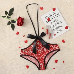Сетчатое боди размера плюс с принтом сердечка Shein