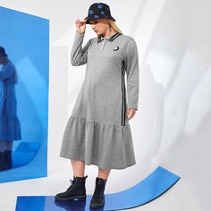 Пуговица Полосатый Повседневный Платья размер плюс Shein