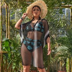 Накидка размера плюс крючком без бикини Shein