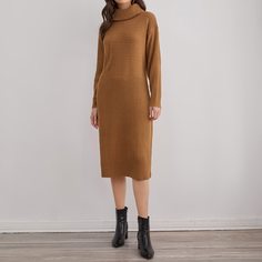 Свитер-платье с высоким воротником Shein