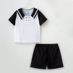 Шорты и контрастная футболка для девочек Shein