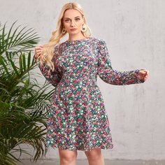 Платье размера плюс с цветочным принтом Shein