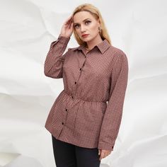 Блузка размера плюс в клетку Shein