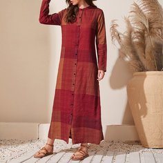 Платье-рубашка в клетку с пуговицами Shein