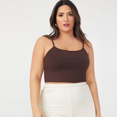 Короткий однотонный слинг-топ оверсайз Shein