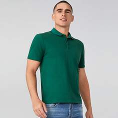 Мужская однотонная рубашка-поло с пуговицами Shein