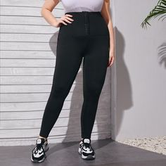 Однотонные леггинсы размера плюс Shein