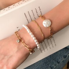 Браслет с искусственным жемчугом 4шт Shein