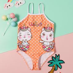 В горошек милый Купальники для девочек Shein