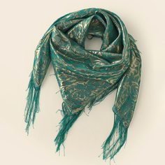 Шелковый шарф с жаккардовым узором Shein