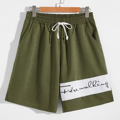 на кулиске Контрастный Повседневный Мужские шорты Shein