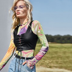 Жилет из искусственной кожи с квадратным вырезом Shein