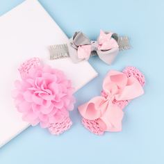 3шт повязка на голову с бантом для девочек Shein