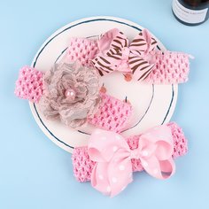 3шт повязка на голову с бантом для девочек Shein