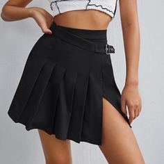 Плиссированная юбка с поясом Shein