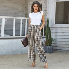 Широкие брюки в клетку Shein